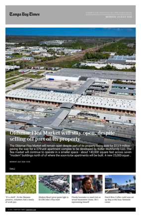 Cover of Tampa Bay Times TFP