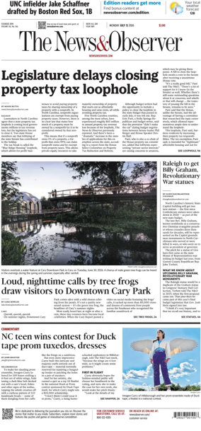 Cover of The News & Observer