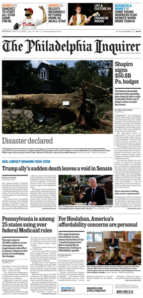 Cover of The Philadelphia Inquirer (South Jersey edition)