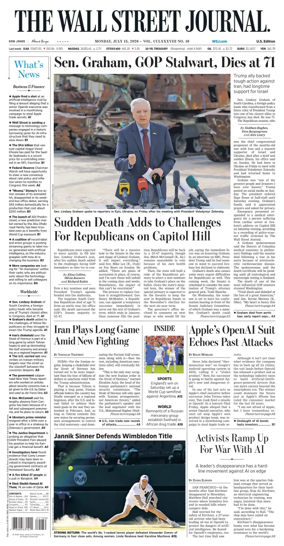 Cover of The Wall Street Journal