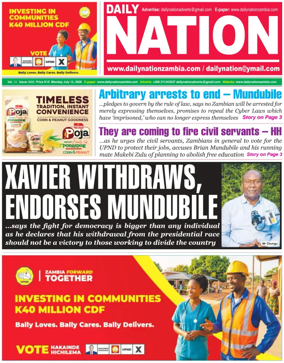 Cover of Daily Nation Newspaper