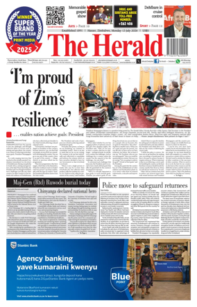 Cover of The Herald (Zimbabwe)