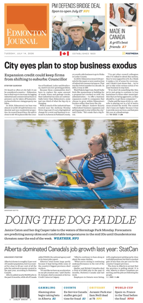 Cover of Edmonton Journal