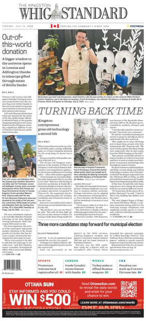 Cover of Kingston Whig-Standard