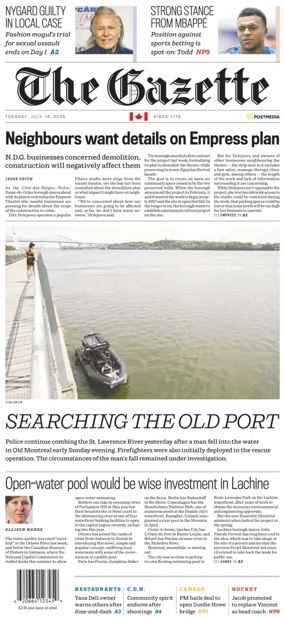 Cover of Montreal Gazette