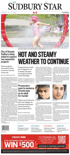 Cover of The Sudbury Star
