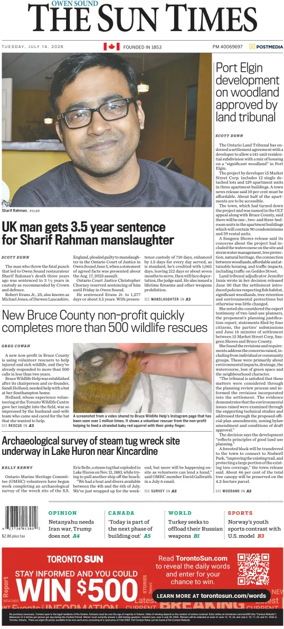 Cover of The Sun Times (Owen Sound)