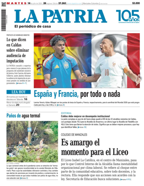 Cover of La Patria (Colombia)
