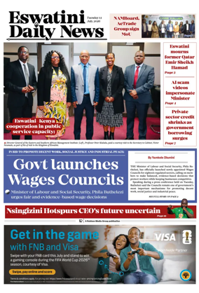 Cover of Eswatini Daily News