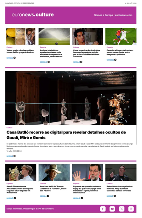 Cover of Euronews Culture and Sport (Portuguese)