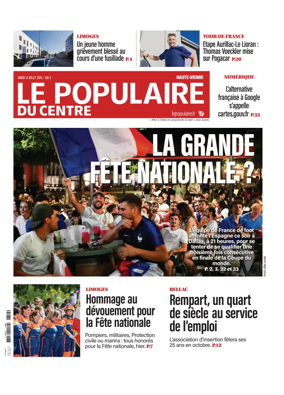Cover of Le Populaire du Centre (Haute-Vienne)