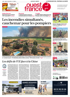 Cover of Ouest France (La Roche-sur-Yon - Fontenay-le-Comte)