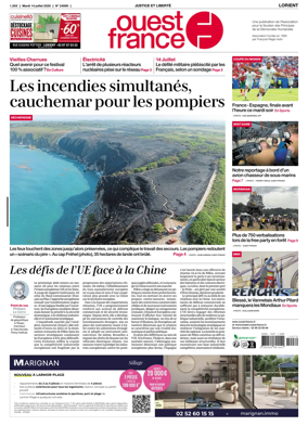 Cover of Ouest France (Lorient)
