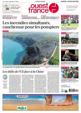 Cover of Ouest-France (Quimper Centre-Finistere)