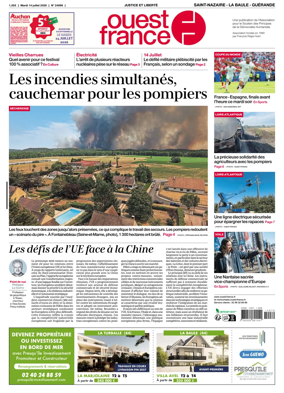 Cover of Ouest France (Saint-Nazaire La Baule Guerande)