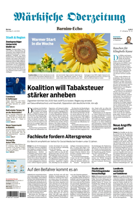Cover of Markische Oderzeitung Bernau