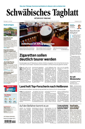 Cover of Schwabisches Tagblatt - Tubinger Chronik
