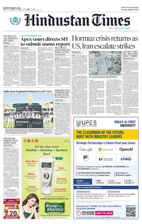 Cover of Hindustan Times Uttarakhand