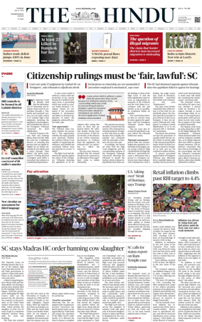 Cover of The Hindu - International
