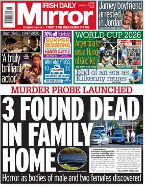 Cover of Irish Daily Mirror