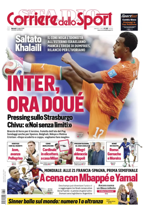 Cover of Corriere dello Sport