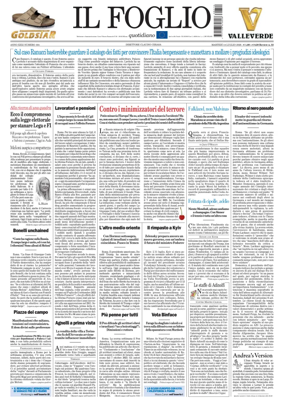 Cover of Il Foglio Quotidiano