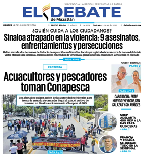 Cover of El Debate de Mazatlan
