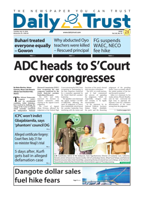 Cover of Daily Trust