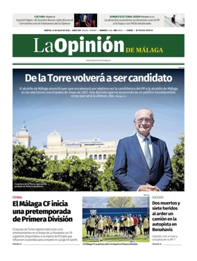 Cover of La Opinion de Malaga