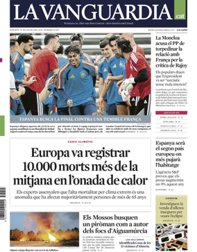Cover of La Vanguardia (Catalonia - 1st edition)