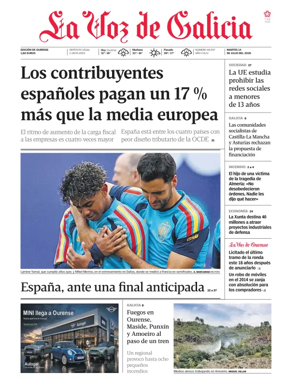 Cover of La Voz de Galicia (Ourense)