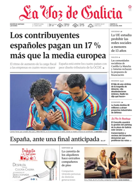 Cover of La Voz de Galicia (Santiago)