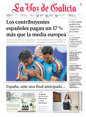 Cover of La Voz de Galicia (Vigo)