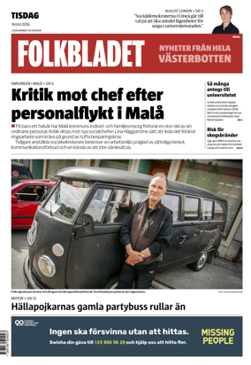 Cover of Folkbladet Vasterbotten