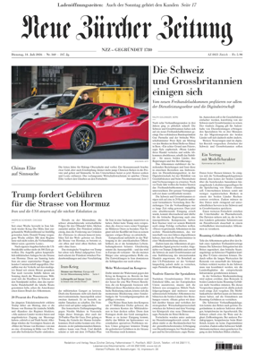 Cover of Neue Zurcher Zeitung