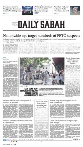 Cover of Daily Sabah (Turkey)