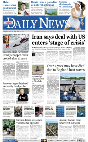 Cover of Hurriyet Daily News & Economic Review