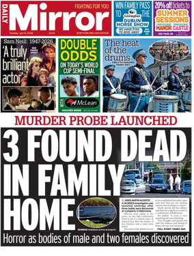 Cover of Daily Mirror (Northern Ireland)
