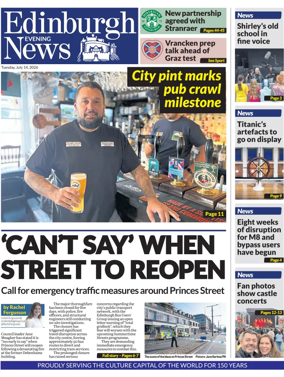 Cover of Edinburgh Evening News