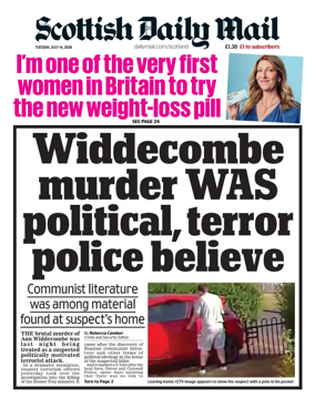 Cover of Scottish Daily Mail