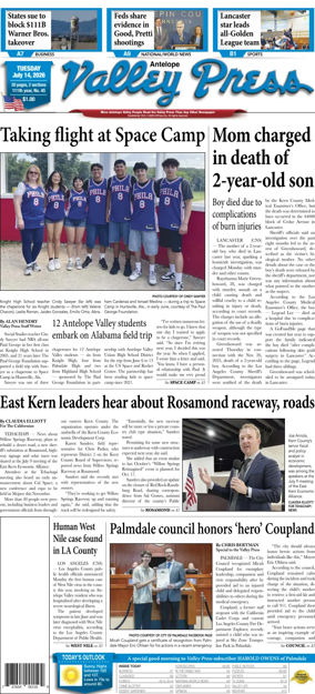 Cover of Antelope Valley Press