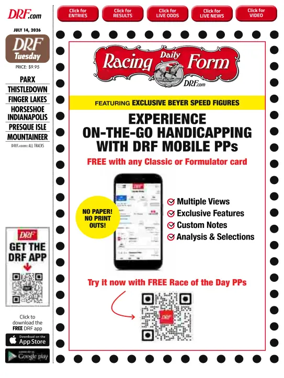 Cover of Daily Racing Form National Digital Edition
