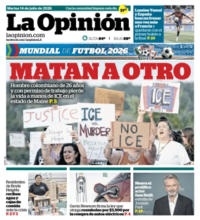 Cover of La Opinion
