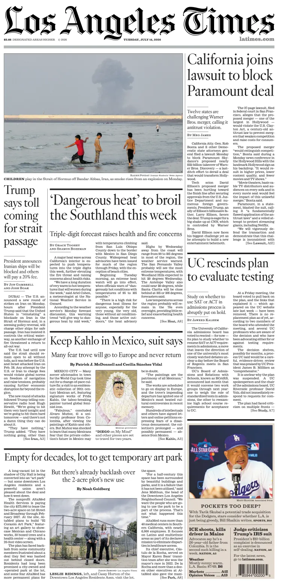 Cover of Los Angeles Times