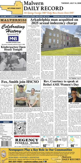 Cover of Malvern Daily Record