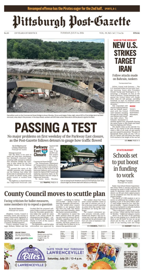 Cover of Pittsburgh Post-Gazette