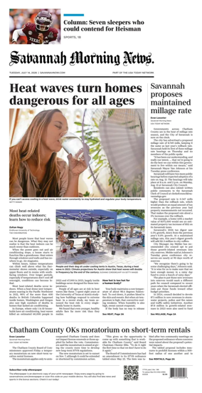 Cover of Savannah Morning News