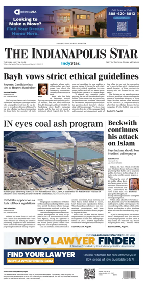 Cover of The Indianapolis Star