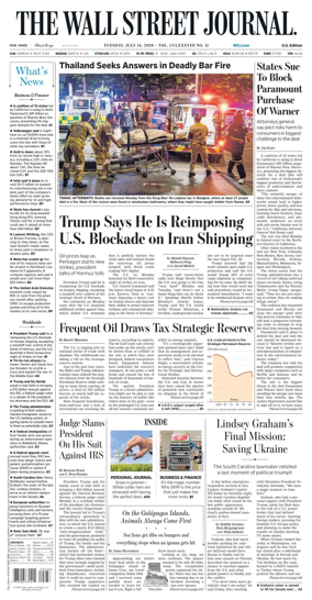 Cover of The Wall Street Journal