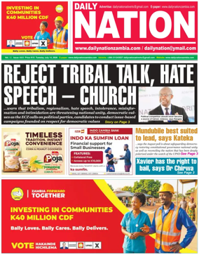 Cover of Daily Nation Newspaper